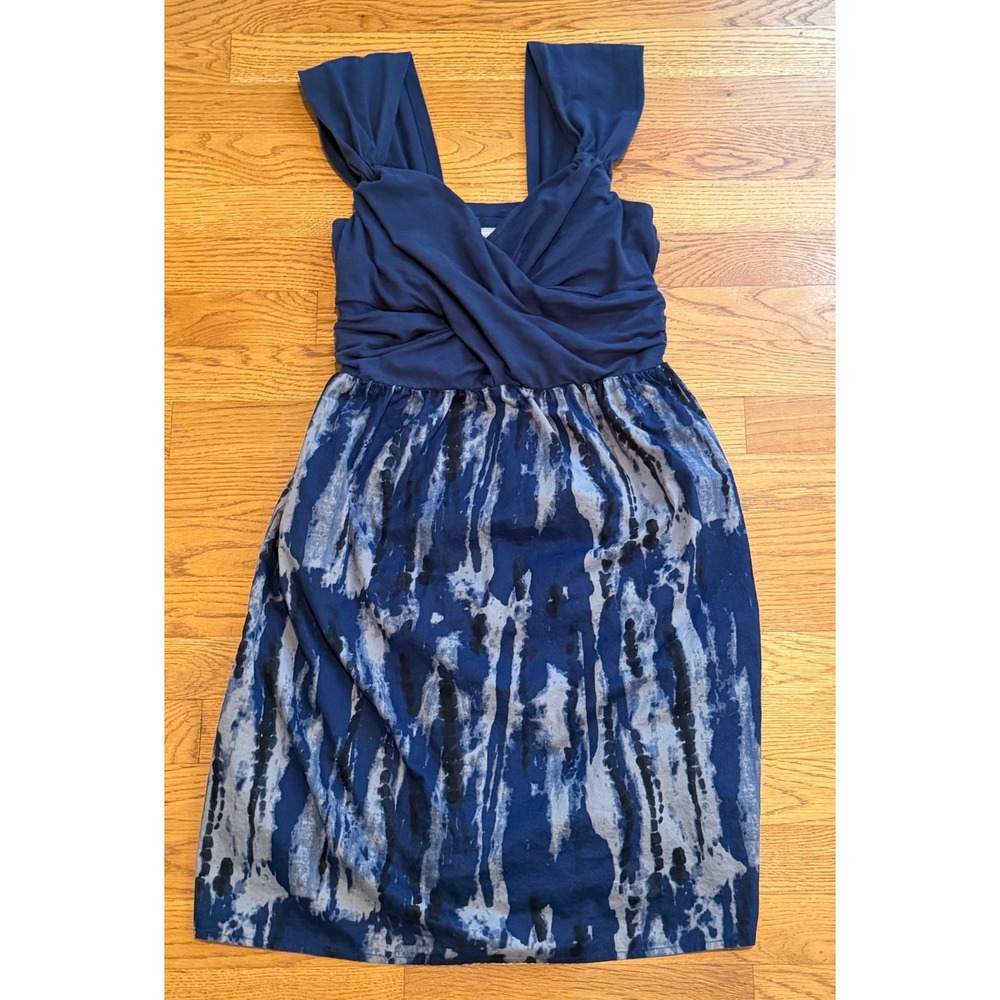 Converse One Star Navy Blue Tie Dye Surplice Sleeveless Dress Medium